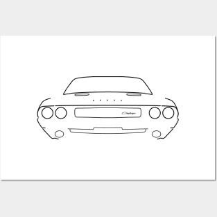 1970 Dodge Challenger classic car black outline graphic Posters and Art